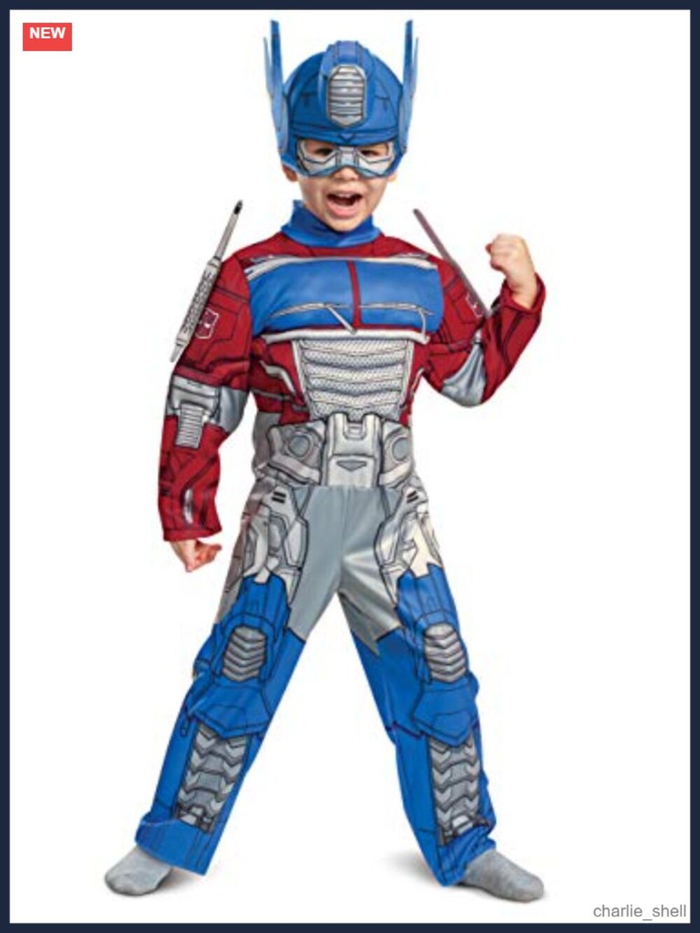 Toddler Boys Muscle Optimus Prime Costume Padded Jumpsuit
